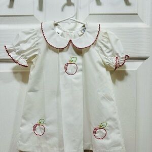 Lulu Bebe Dress with Apple Embroidery
